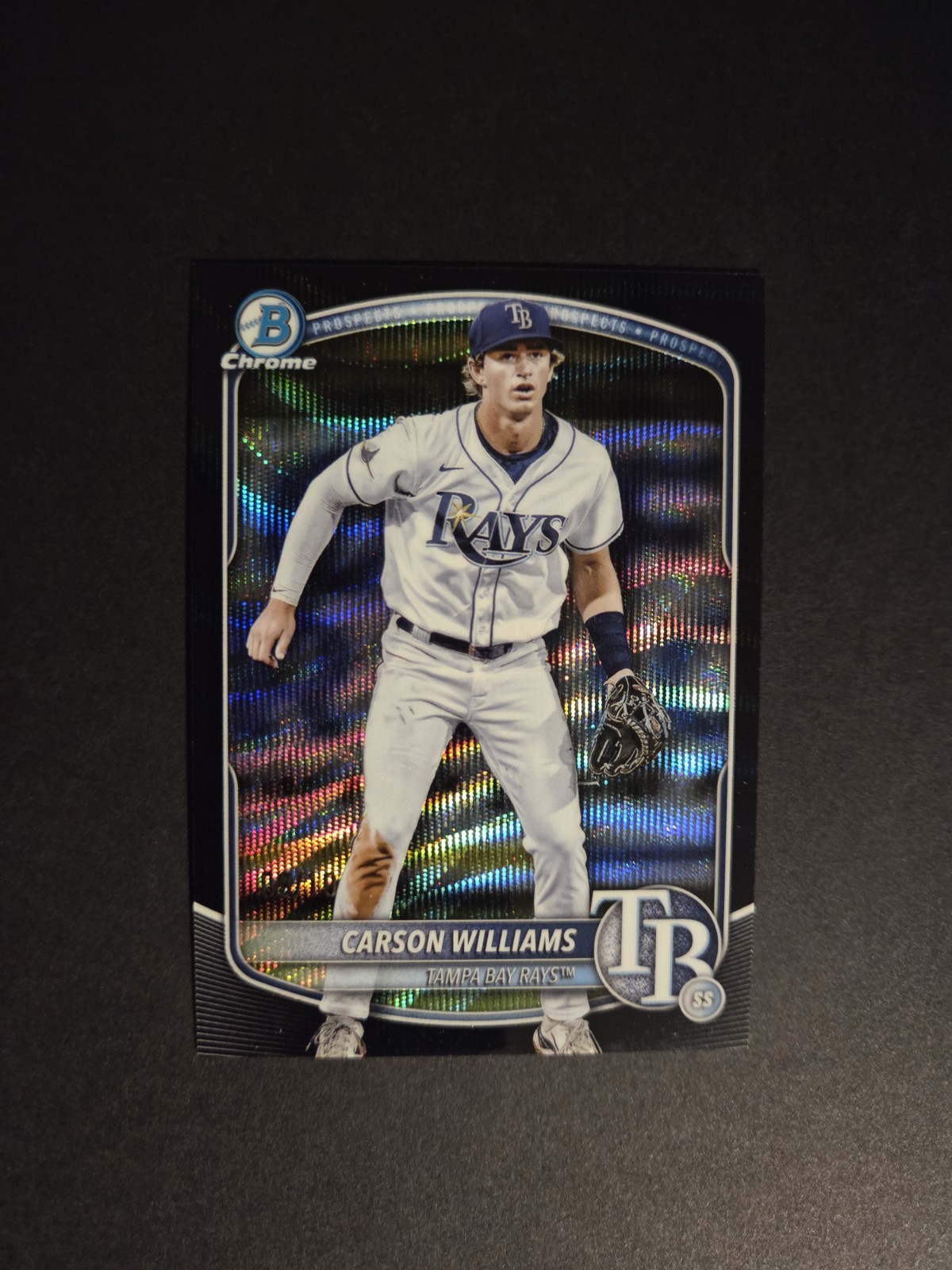 Carson Williams 2025 Bowman Chrome Black Wave Refractor #'d 9/10