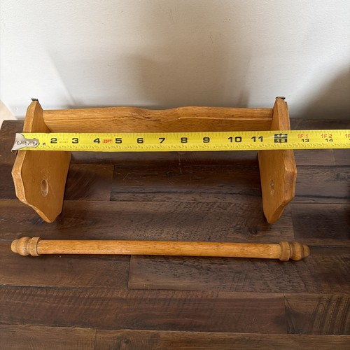 Toallero de papel colgante de madera vintage necesita colgador - Imagen 9 de 11