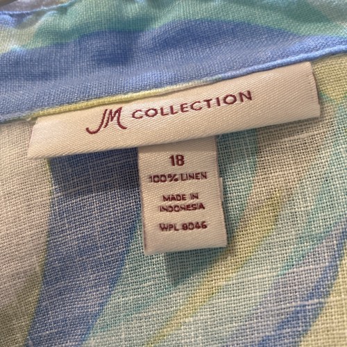 JM Collection Top Womens Linen Pastel Multicolor,18,Spring, Summer,Vacation NWT - Picture 12 of 14