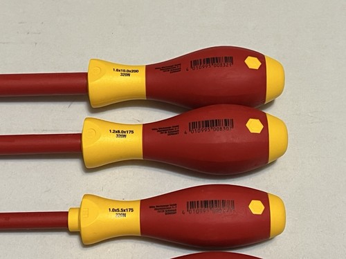 (Opened Box) Wiha 32010 x9 Insulated Electrician Slotted/Flat Head Mixed Sizes - Picture 5 of 5