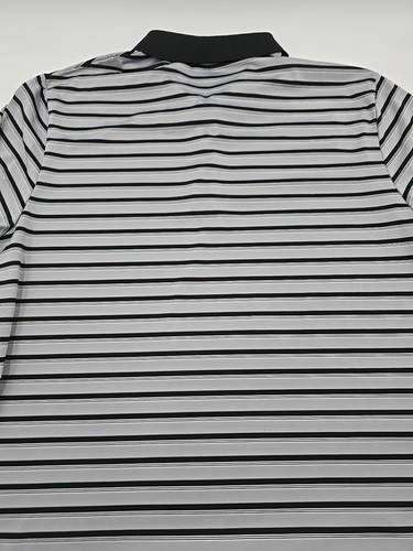 Adidas Herren Golf Poloshirt schwarz grau gestreift leichte Activewear Größe L - Bild 13 von 17