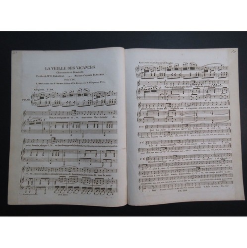 PANSERON Auguste La Vigilia Delle Vacanze Canto Pianoforte Ca1840 - Bild 3 von 3
