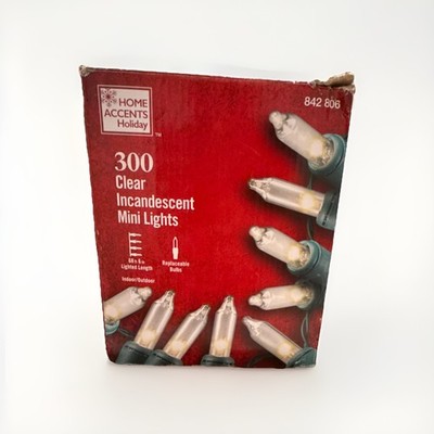 Home Accents Holiday 300 Clear Incandescent Mini String Lights 68ft Indoor Outd 