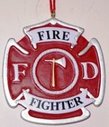 Fire Badge Personalized Christmas Tree Ornament