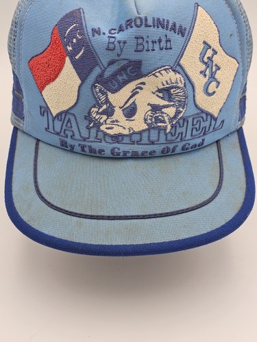 Vintage UNC North Carolina Tarheels By The Grace Of God Mesh NCAA Mütze Druckknopflasche - Bild 3 von 11