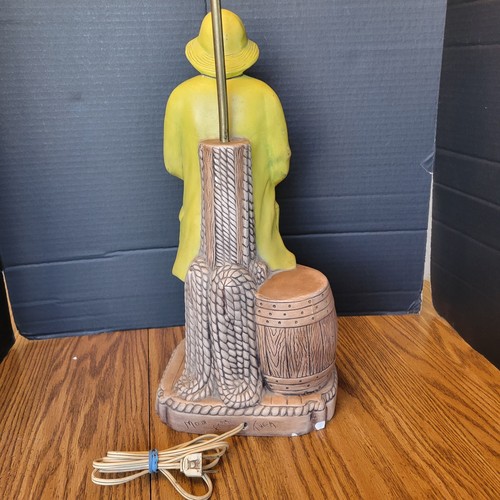 Ceramic "Old Salty" Nautical Fisherman Sailor Lamp Painted 1979 18” Tall Working - Picture 7 of 10