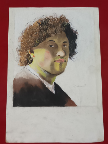 REMBRANDT VAN RIJN drawing on old paper signed stamped vintage - Picture 2 of 5