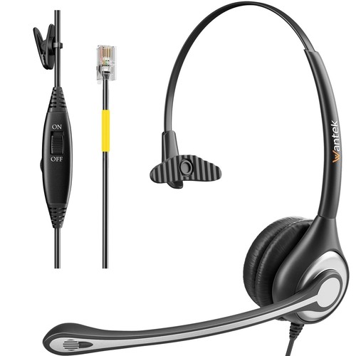 Yealink Telefon Headset mit Noise Cancelling Mikrofon, RJ9 Büro Telefon Kopfhörer...