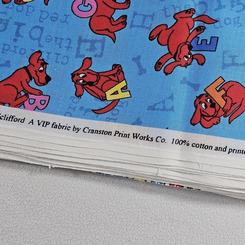 Clifford Big Red Dog Alfabeto Lettere Parole Grate Cranston circa 7 iarde x 44" - Foto 4 di 5