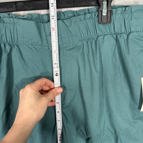 A New Day Pants Large Teal Paperbag Ankle Crop Elastic Waist Cotton Classic Thin - Bild 8 von 12