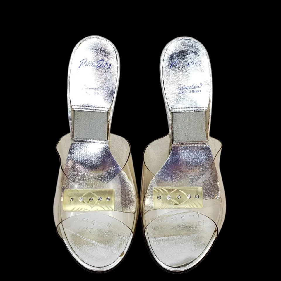 Mulas de pedrería talladas vintage Petite Debs SPRINGOLATORS de los años 50 5,5 N Foto 4 de 4