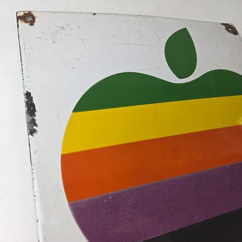 Letrero vintage de Apple Computers - Servicio de distribuidor autorizado letrero de gas porcelana - Imagen 4 de 14