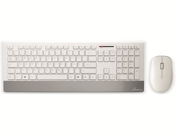 Mediarange Funk-Tastatur- Und Maus-Set MROS106, Qwertz, Weiß/Silber-image