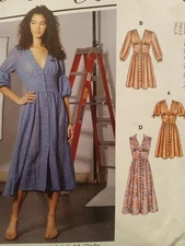 Gathered Bust Dress Sewing Pattern Sleeveless Dress Sewing Pattern M7974 Sz 6-14