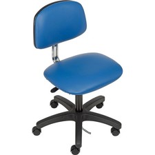 Global Industrial ESD Chair Vinyl Royal Blue Armless Mid Back