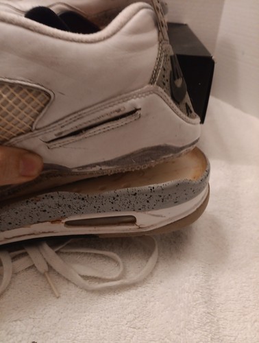 Air Jordan 4 White Cement 2015 Size 12 Mens For Repair Or Parts Original Box - Picture 7 of 21