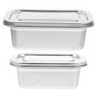 2 Pcs Lagerbehälter Aus Edelstahl Aufbewahrungsbehälter Für Lebensmittel