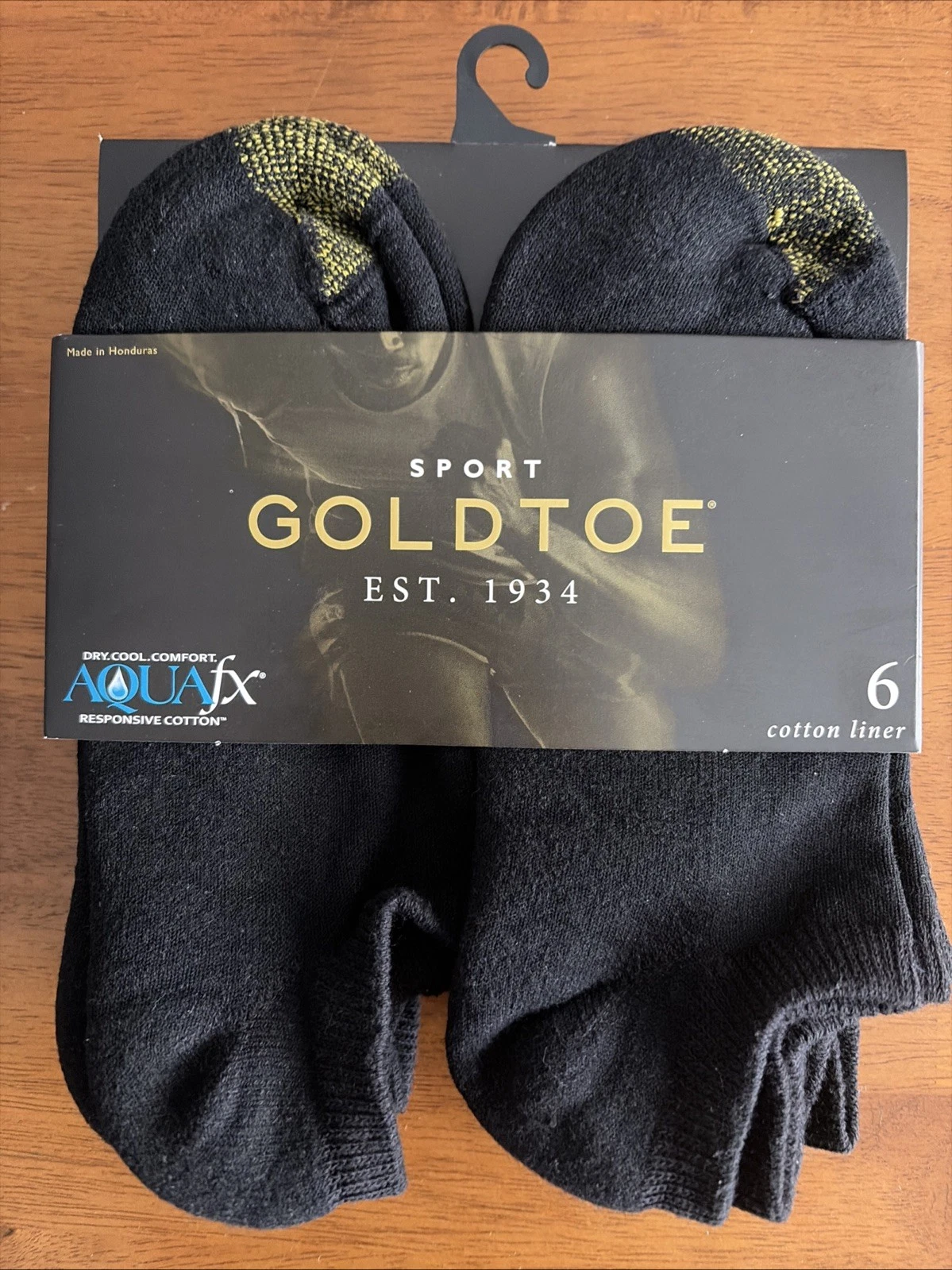 GOLDTOE Men's 656F Cotton No Show Athletic Socks, Black (6-Pairs) NWT 6-12.5