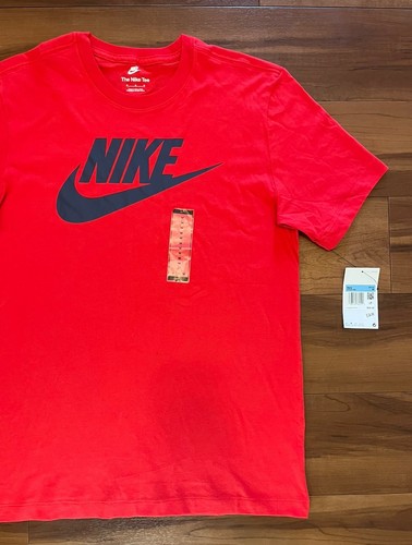 NWT Nike Sportswear NSW Icon Futura Red Blue T-Shirt AR5004-662 Mens Size Medium - Picture 5 of 13