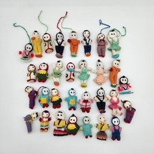 31 Vintage Mini Amigurumi Crochet Baby Dolls Japanese Silk Faces Handcrafted
