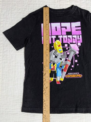 Minecraft Dungeons T Shirt Kids Youth Sz Small 6/7 Black Mojang Nope Not Today - Picture 4 of 6