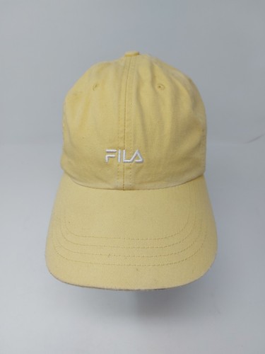 FILA Small Logo Yellow Strap Back Dad Hat Adjustable Cap - Picture 2 of 8
