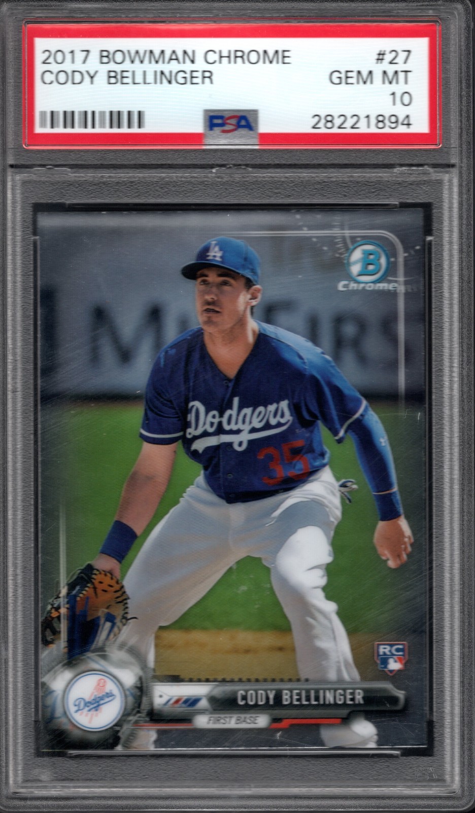 2017 Bowman Chrome Cody Bellinger Rookie #27 PSA 10 GEM MT Los Angeles Dodgers
