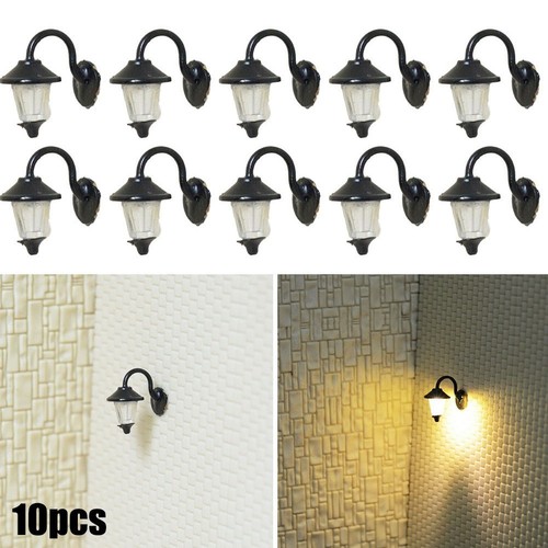 10 x 1:87 HO-Maßstab Wandlampe LED Straßenlaternen Häuser Gebäude warmweiß Set - Bild 4 von 23