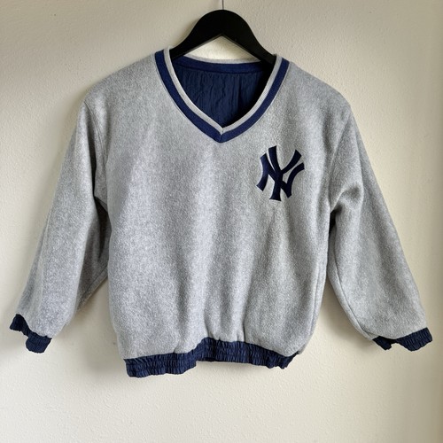 Vintage Mighty Mac NY Yankees Pullover Youth Large blau wendbar gesticktes Logo - Bild 2 von 19