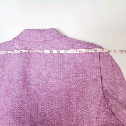 Talbots Blazer Women's 14 Raspberry Pink Linen Work Career Office Suit Jacket - Picture 11 of 14