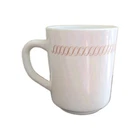 Vintage Waffle House Milk Glass Coffee Cup Mug Arcopal France "S" Scroll