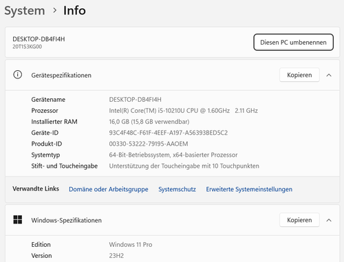 Lenovo ThinkPad T14s Gen1 14" FHD 512GB SSD i5-10210U 16GB RAM Touch LTE - Afbeelding 8 van 9