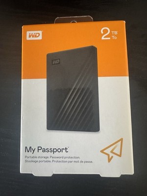 WD 2TB My Passport Portable External Hard Drive (Black) - WDBYVG0020BBK-WESN NEW