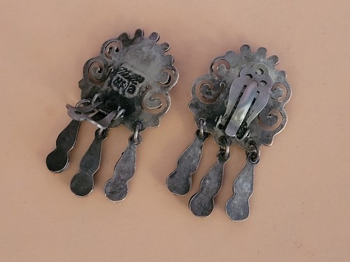 Matilde Poulat ~ herausragende Sterling Ohrhänger ~ Amethyst ~ Türkis - Bild 2 von 3