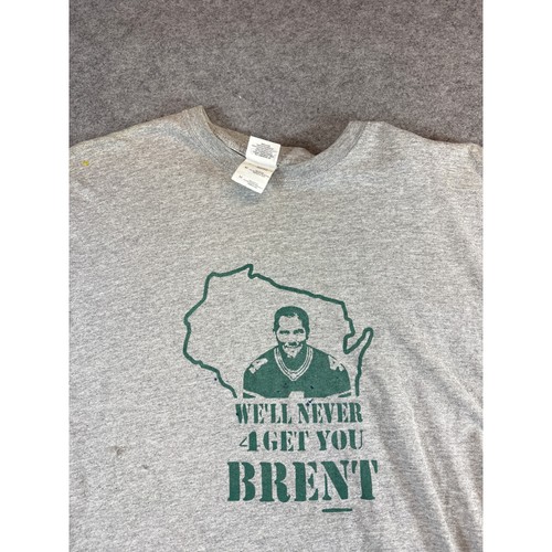 Vintage 90er Green Bay Packers Well Never 4 Get You Brent Grafik T-Shirt Herren M grau - Bild 2 von 7