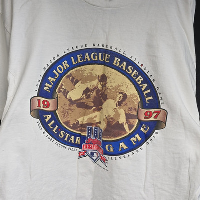 Pro Player 1997 MLB All-Star Game Cleveland White Shirt Size L Baseball