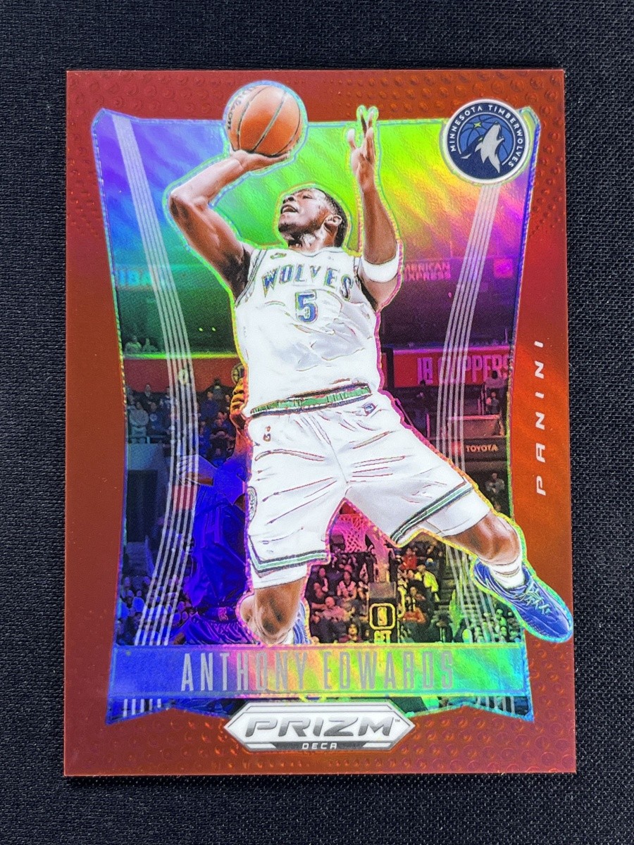 2023-24 Panini Prizm Deca Anthony Edwards #63 Red Prizm Timberwolves /199