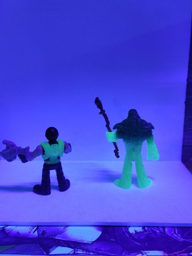 Imaginext DC Super Friends Series 1 SWAMP THING~BANE Rare Exclusive Figures GITD - Picture 6 of 6