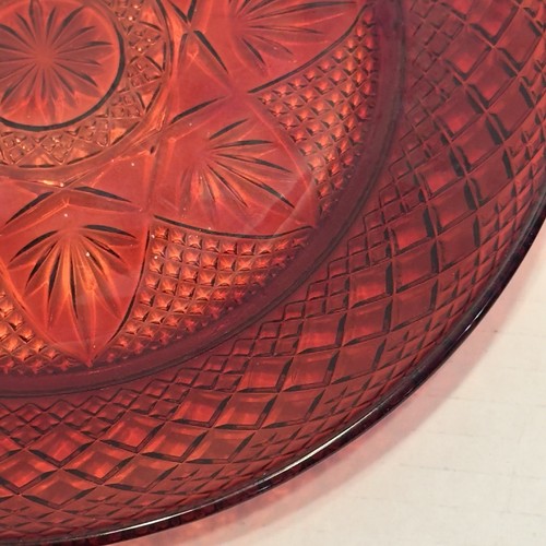 Set 4 Luminarc Cristal d'Arques Durand Ruby Red Salad Plates 8” Lunch Vintage - Picture 4 of 7
