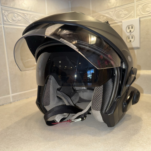 Large Bell MAG-9 Helmet + SENA SMH10 Headset Intercom Stereo Speakers Microphone