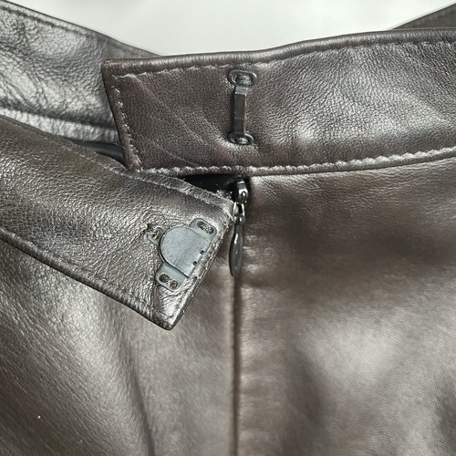 VTG ANNE KLEIN II Womens Leather Black Pants Sz 8 Hook & Eye 25 Waist 31 Inseam - Picture 13 of 21