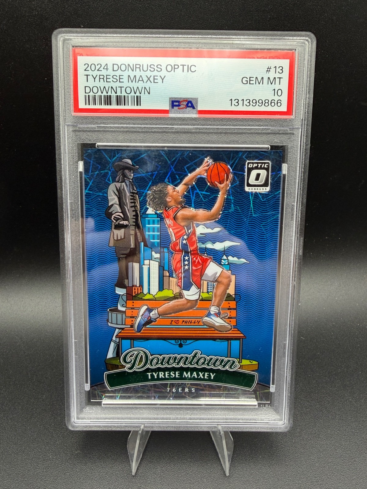 2024 PANINI DONRUSS OPTIC DOWNTOWN #13 TYRESE MAXEY PSA 10