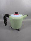 vintage atomic 50s 60s target top enamel teapot sage green blue red