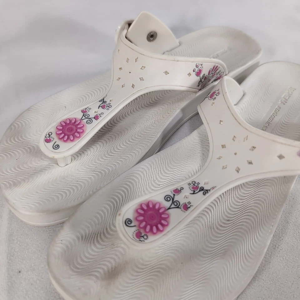 Sandalias Grendene Ipanema Mujer 9 38 Blanco Floral Chanclas Tanga Rosa Anatómicas Foto 3 de 4