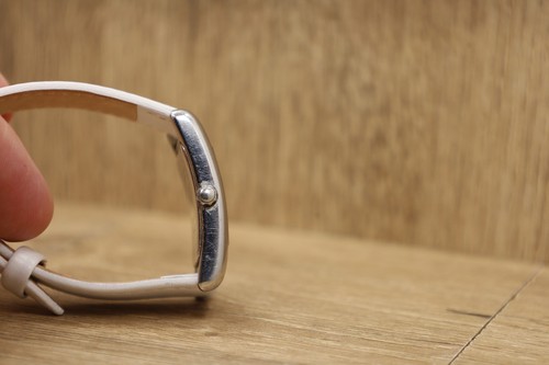 Coach Damenuhr W502B Dress Tank weiß Leder rechteckig 25 mm 7" neu Batt - Bild 5 von 6