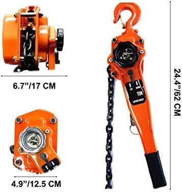 3 Ton Manual Lever Chain Hoist 20FT Lift with Hooks for Shop or Garage - Picture 3 of 6