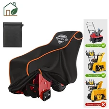 Snow Thrower Cover Two-Stage Blower 600D Waterproof Tarp UV Windproof Protector