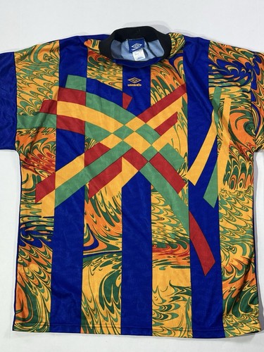 Vintage Umbro Goalkeeper Jersey Adult L USA 90s Abstract Pattern Padded GK - Picture 5 of 5