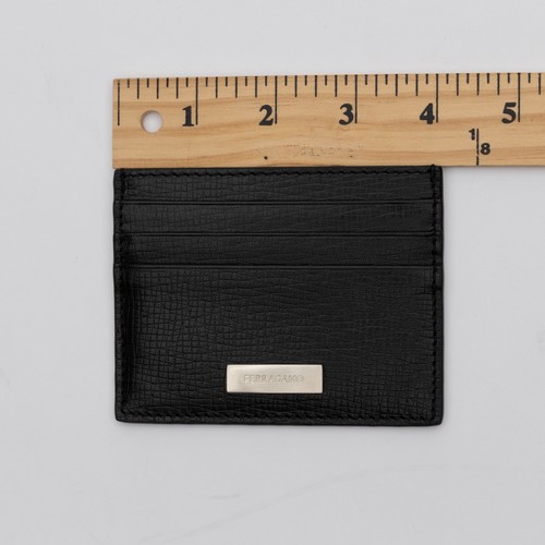 Ferragamo Men New Revival Leather Card Case Black - Picture 8 of 9