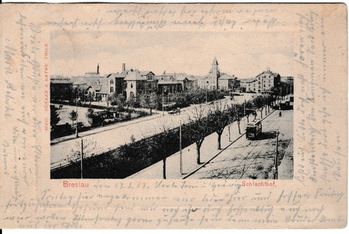 Ansichtskarte Breslau Wrocław Schlachthof 1903